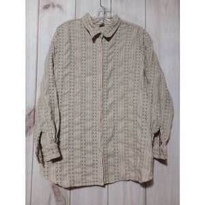 Maggie and Max Shirt Ladies 3x Button Front Long Sleeve Embroidered